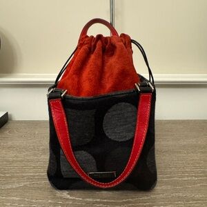 Kate Spade Red and Black Drawstring Bag